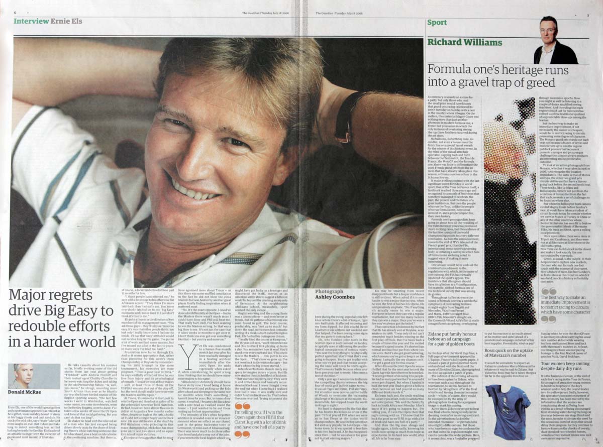 Ernie Els for The Guardian