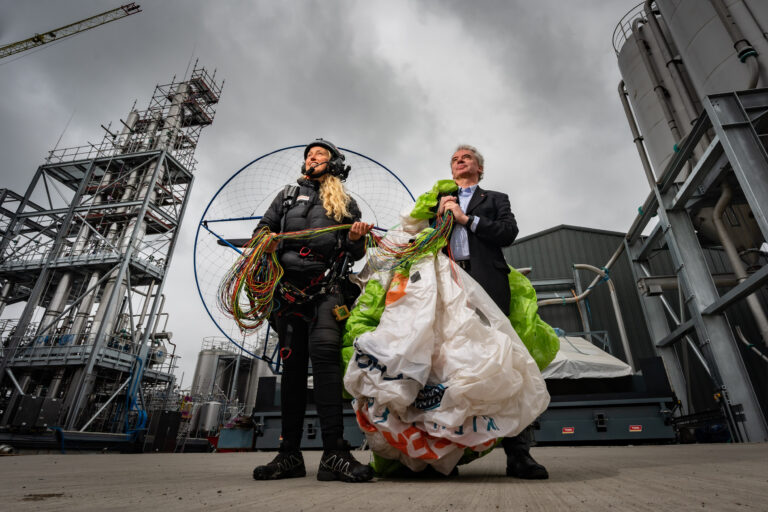 Martin Tangney founder of Celtic Renewables with climate activist Sacha Dench