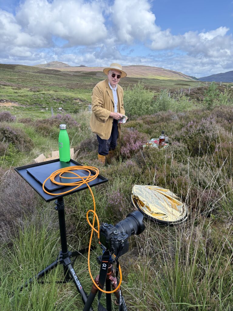 Behind the scenes whisky lifestyle photography shoot Dalwhinnie Scotland