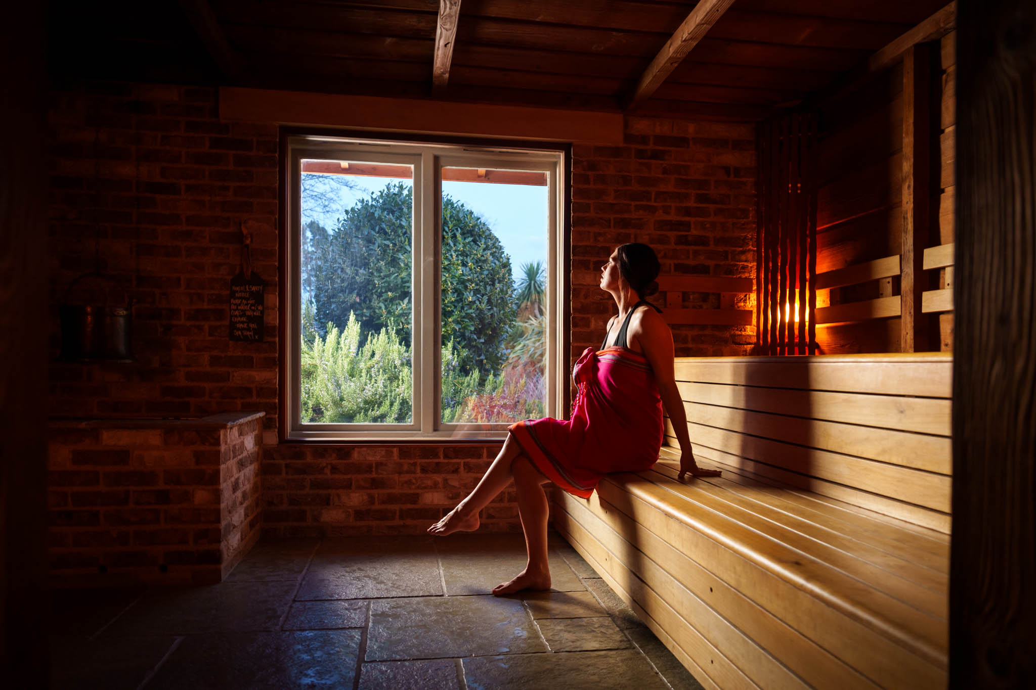 Woman in Sauna Spa